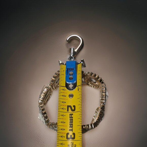 Ann Taylor Faceted Glass Clear 2.5" Rhinestone Stretch Bracelet - Picture 4 of 4